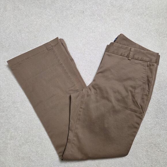NWOT Women's 10 Lands' End Fit 1 Chino Khaki Straight Leg Pants Flat Front Tan - Picture 4 of 15